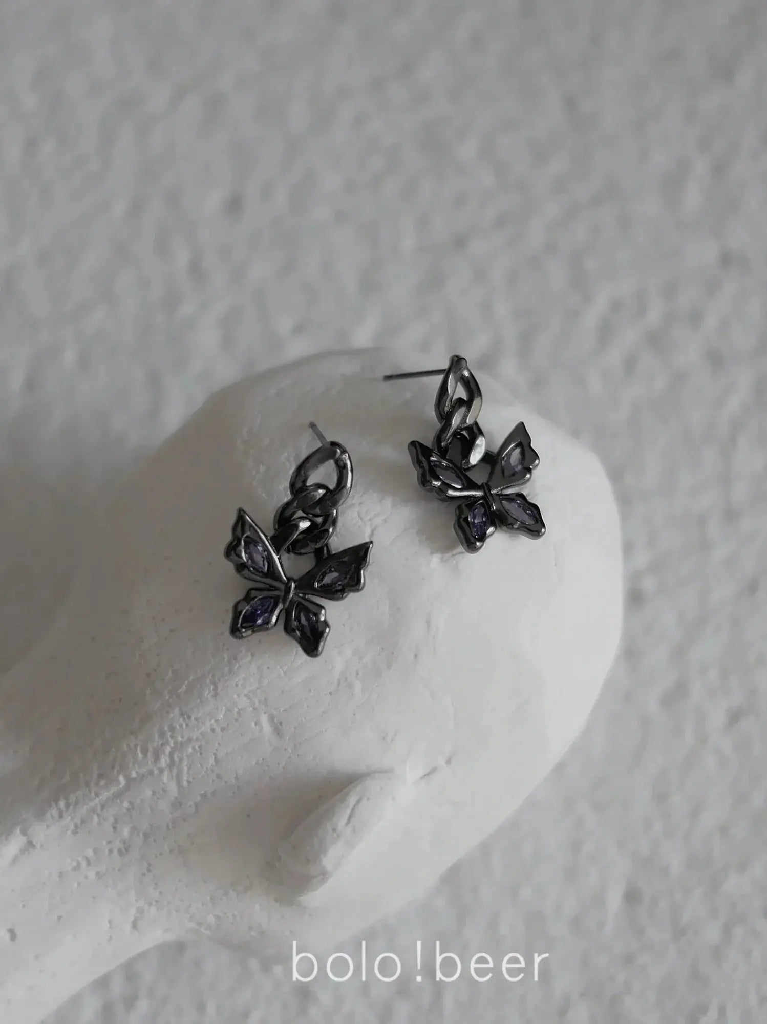 Cold Style Bolo Dark Black Zircon Bow Jewelry For Women