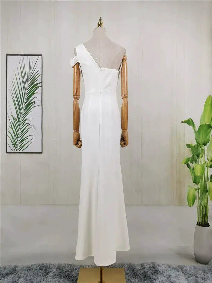 Gentle Banquet Off Shoulder Gown Elegant Party Dress
