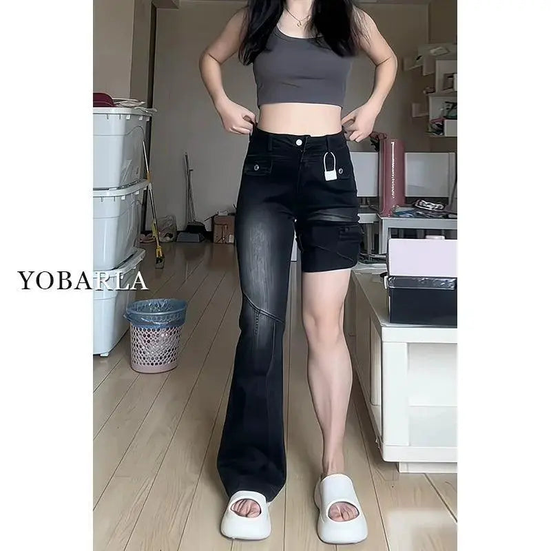 High Waist Flared Jeans Chic Denim For Stylish Spring Wear