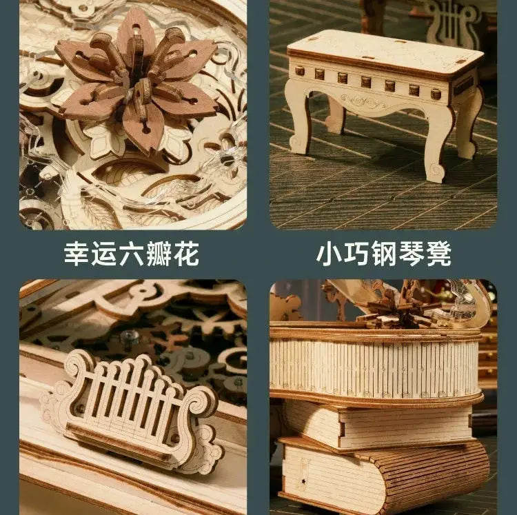 Ruoke Robotime Rhythm Piano Music Box Wooden Model Gift