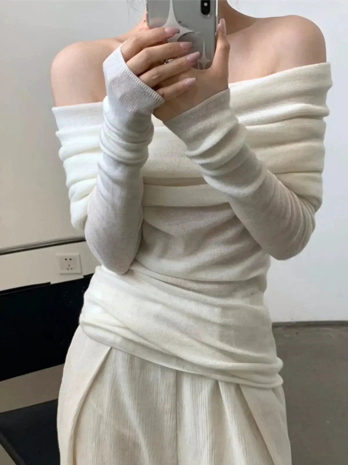 Off Shoulder Autumn Sweater Chic Womens Fashion Statement