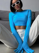 Bright Color Slim Fit Street Style T-shirt Trendy Women's Top