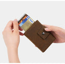 Crazy Horse Leather Automatic Card Holder Wallet For Men