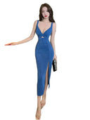 Elegant V-Neck Dress for Women Nights