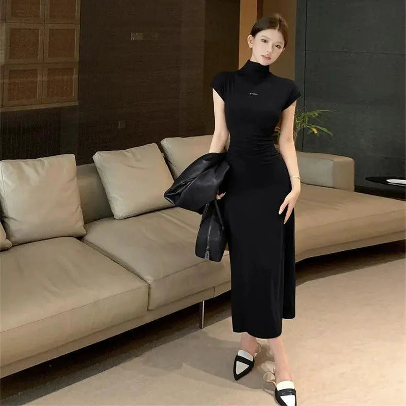 Maillard Salt Leather Turtleneck Coat Winter Style Essential
