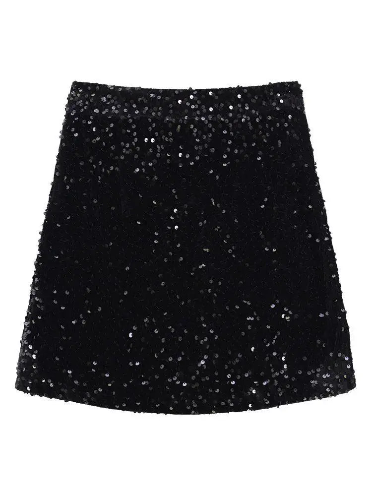 Sequin Pencil Skirt Glamorous A Line Korean Flair Style
