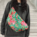 Floral Chinese Chest Bag: Foldable Stylish Fashion Accessory