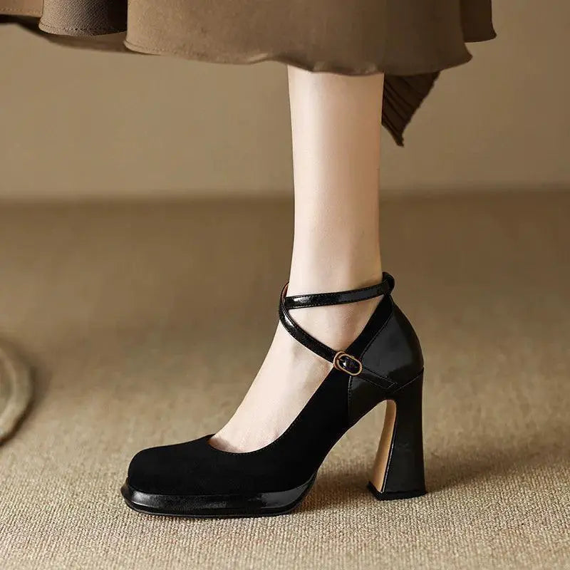 Mary Jane French Retro High Heels For Stylish Women Footwear