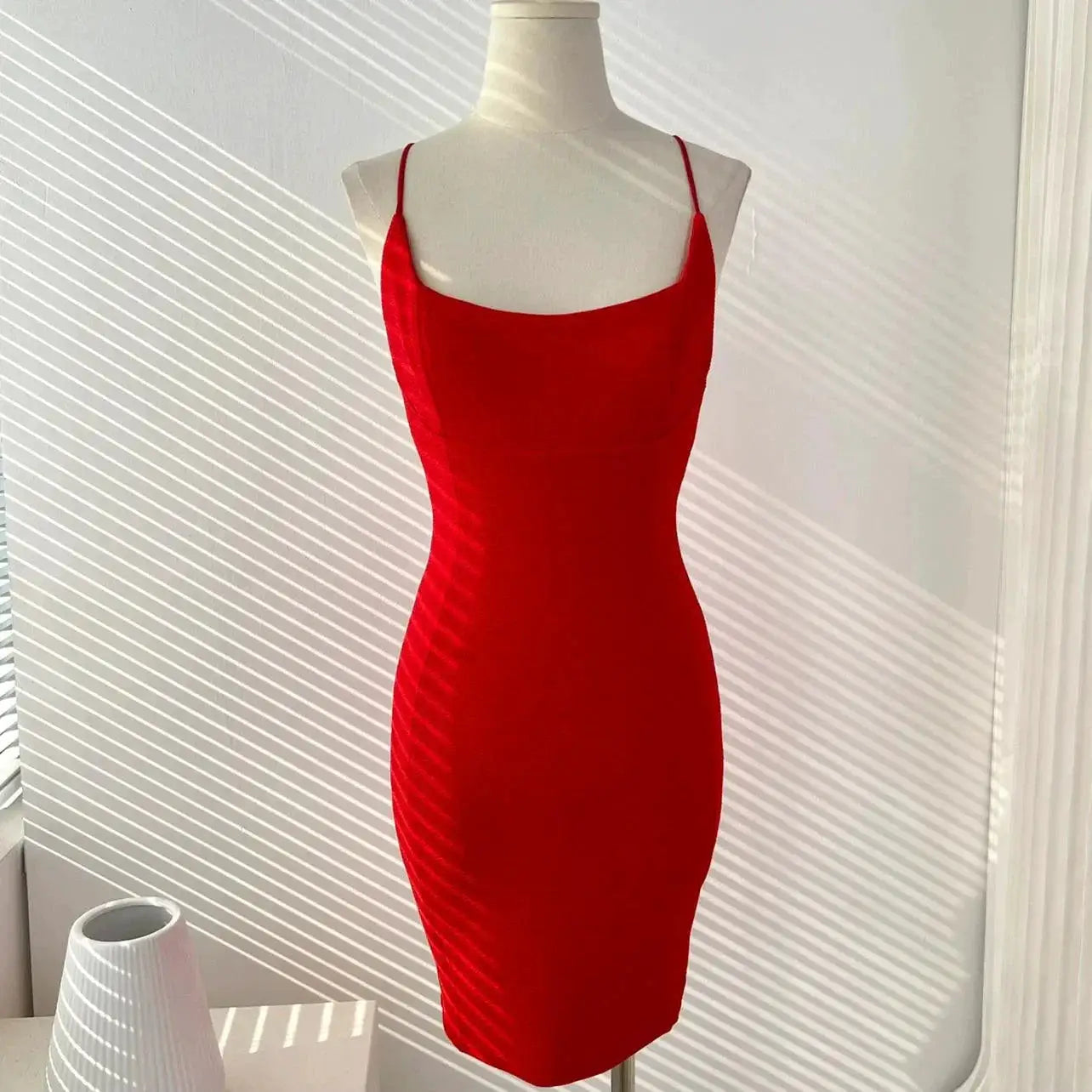 Fashion Ins Backless High Waist Sling Dress Summer Style