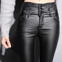 Warm Velvet Leather Pants for Women