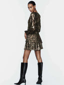 Laminated Metal Mini Dress: Urban Elegance And Edginess