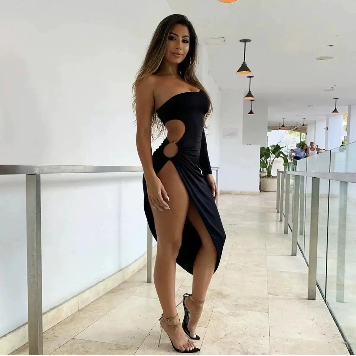 High Split Club Dress Elegant Summer Fall Style Outfit