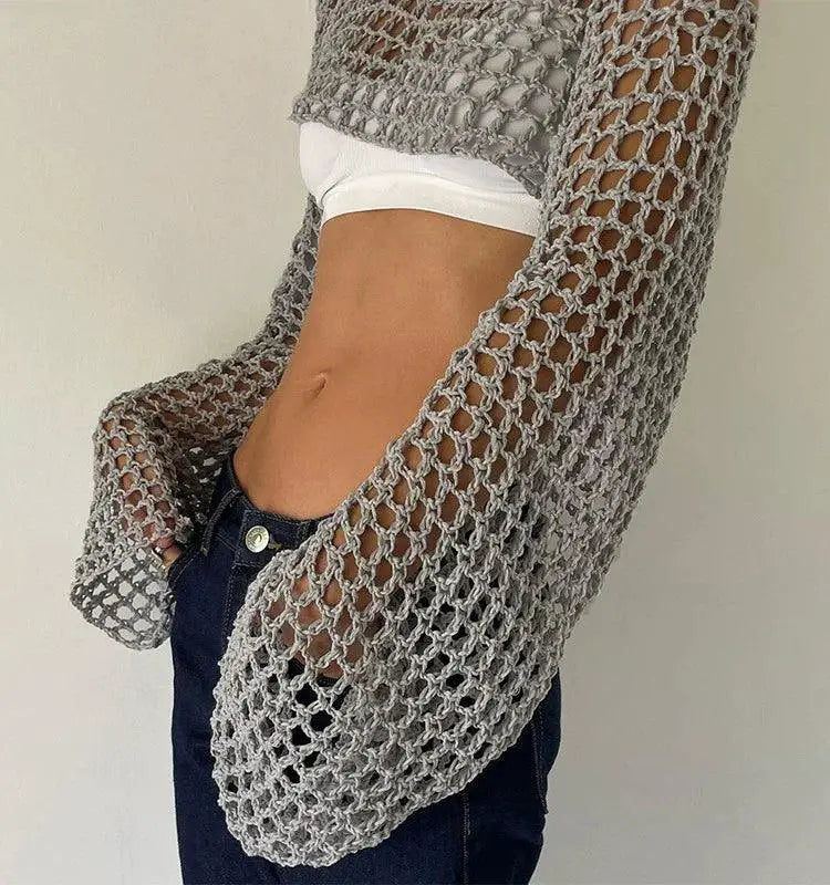 Sensual Mesh Eye Cut Out Top Urban Elegance For Women