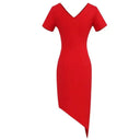 Vibrant Red Hip Wrapped Dress For Chic Summer Fashion