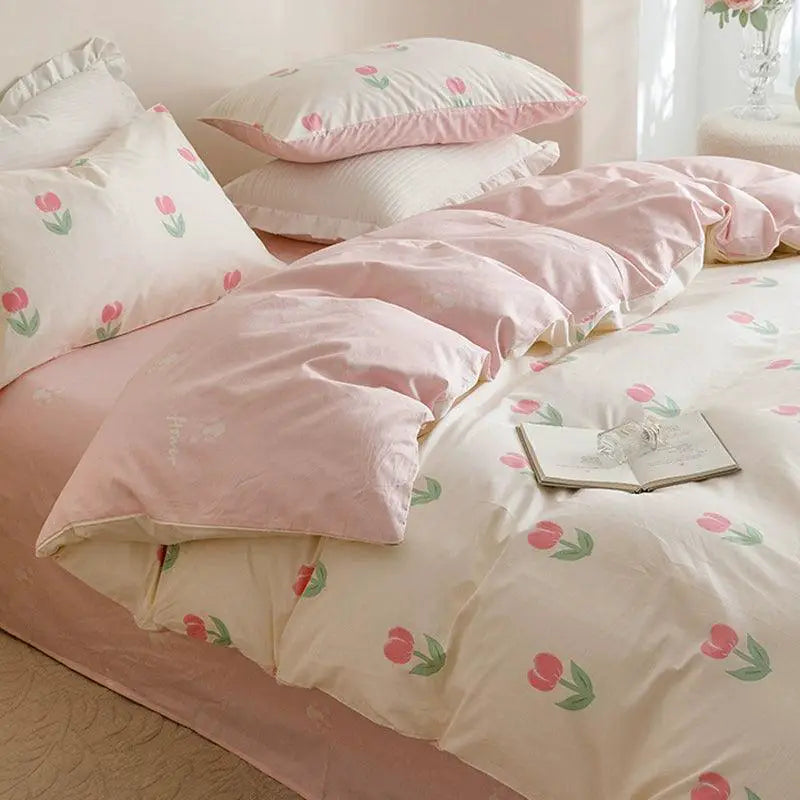 Princess Style Bed Four Piece Pure Cotton Bedding Set