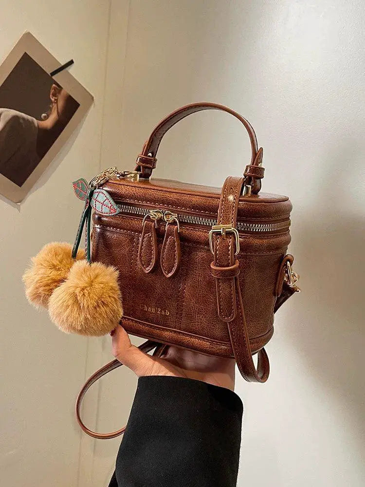 Spring Satchel Retro Textured Box Bag Western Style