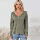 Women's V Neck Top for Fall Comfort