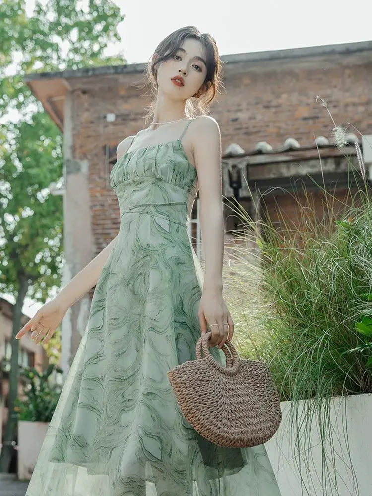 Light Blue Floral Sling Dress Summer Chic Fashion Essentials