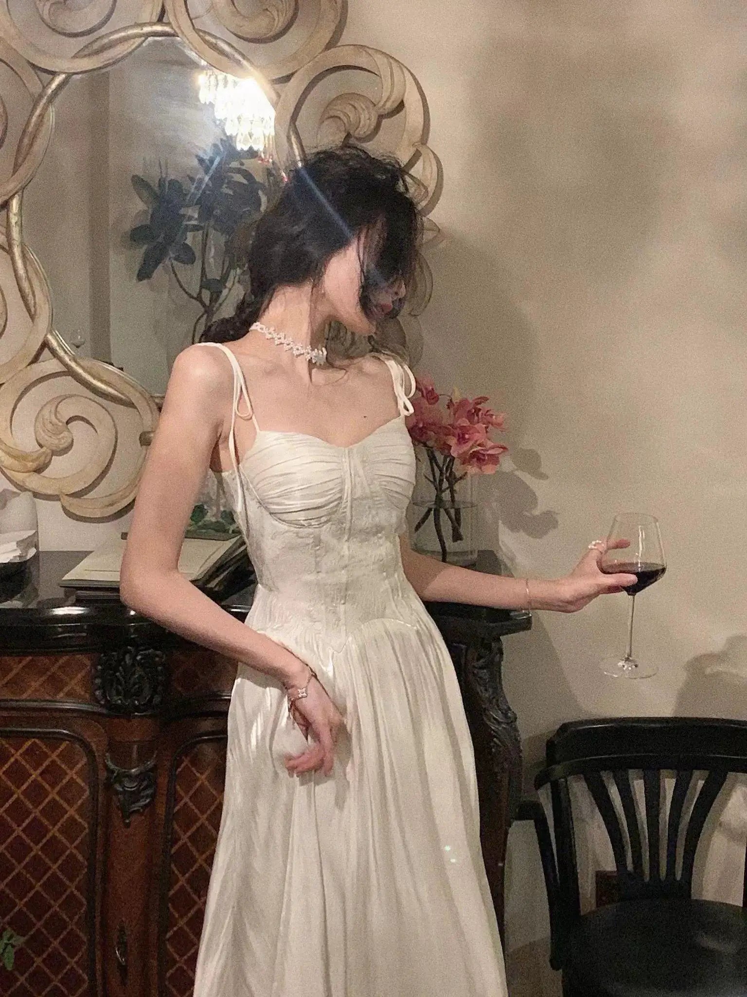 Shimmering Slip Dress For Elegant Wedding And Party Attire