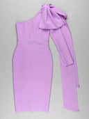 Orange One-Shoulder Bandage Dress Sophisticated Winter Statement