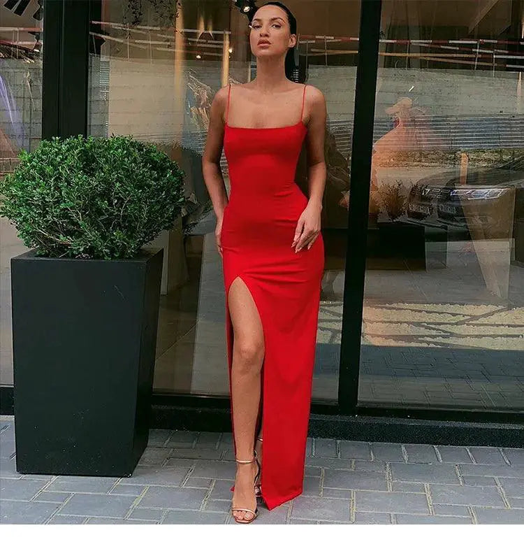 Weird Puss Slit Dress Sling Bold Street Style Fashion