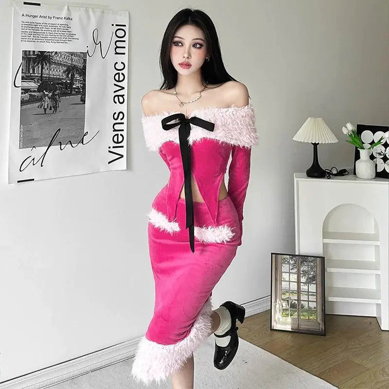 Autumn Elegance Fur Collar Set For Trendy Ages 18 To 25