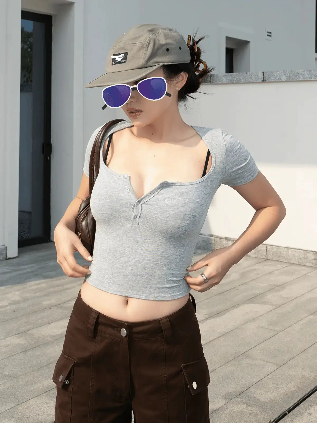 Modal Large Size Slim Fit Knitted T Shirt Plus Size Women