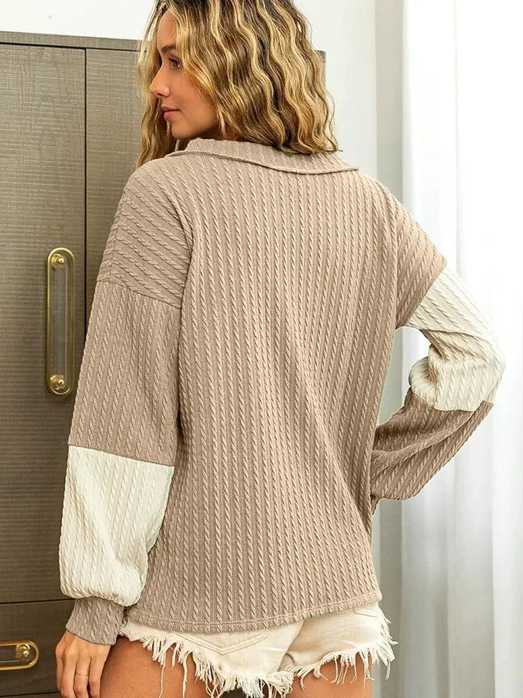 Fall 2024 Pullover V Neck Womens Sweater Cozy Knit