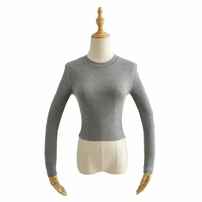 Solid Threaded Long Sleeve Tee for Youth Stylish Fashion