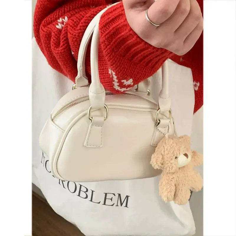 Pink Shell Satchel Stylish Korean Pu Leather Bag Accessories