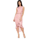 Sleek Lace Panel Bandage Dress for Women
