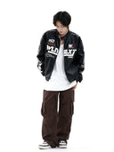 Lang's American Retro Leather Clothing Ins Racing Suit