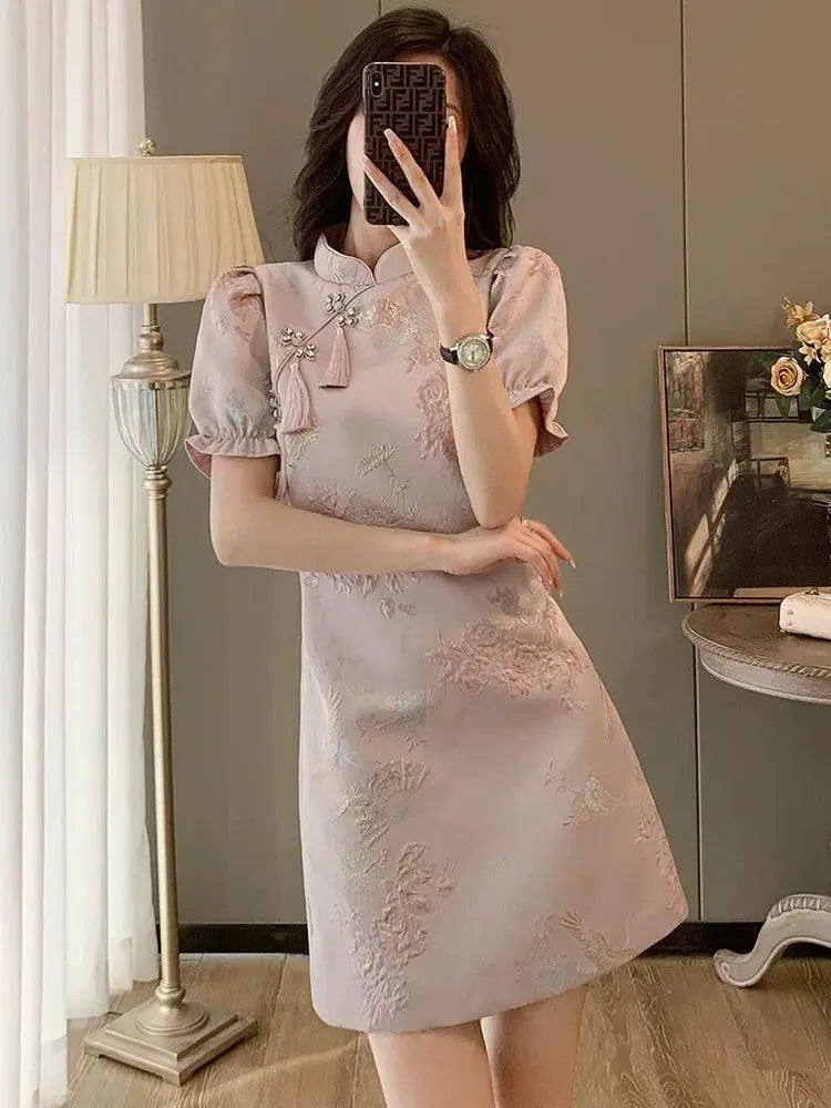 Elegant Chinese Cheongsam Dress Summer Chic With Charm