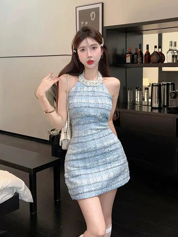 Summer Plaid Halterneck Dress Fashion Forward A Line Upgrade