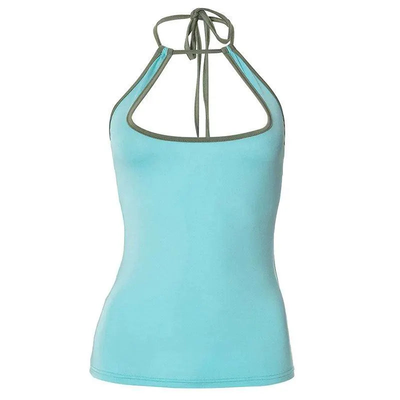 European Chic Halterneck Sling T Shirt Summer Tops