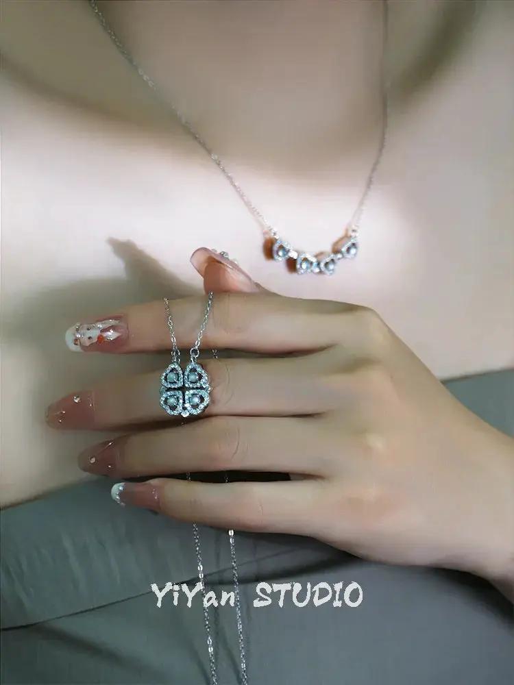 Dual Wear Lucky Clover Emerald Necklace S925 Sterling Silver - OurLum.com