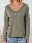 Women's V Neck Top for Fall Comfort