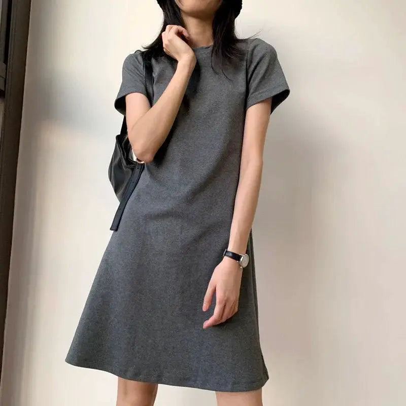 High Waist Korean Cotton Dress Fresh Style Casual Look