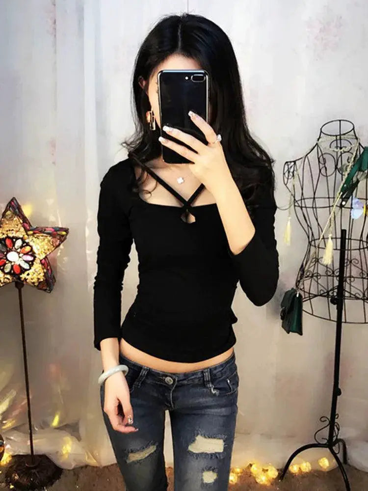 All Matching Slim Fit Long Sleeve Top Modern Elegance