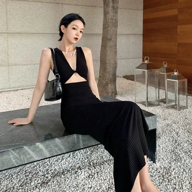 Little Dress Slim Fit Elegant Solid Color Party Outfit