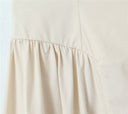 Ruched French Retro Square Collar Steel Ring Suspender Skirt