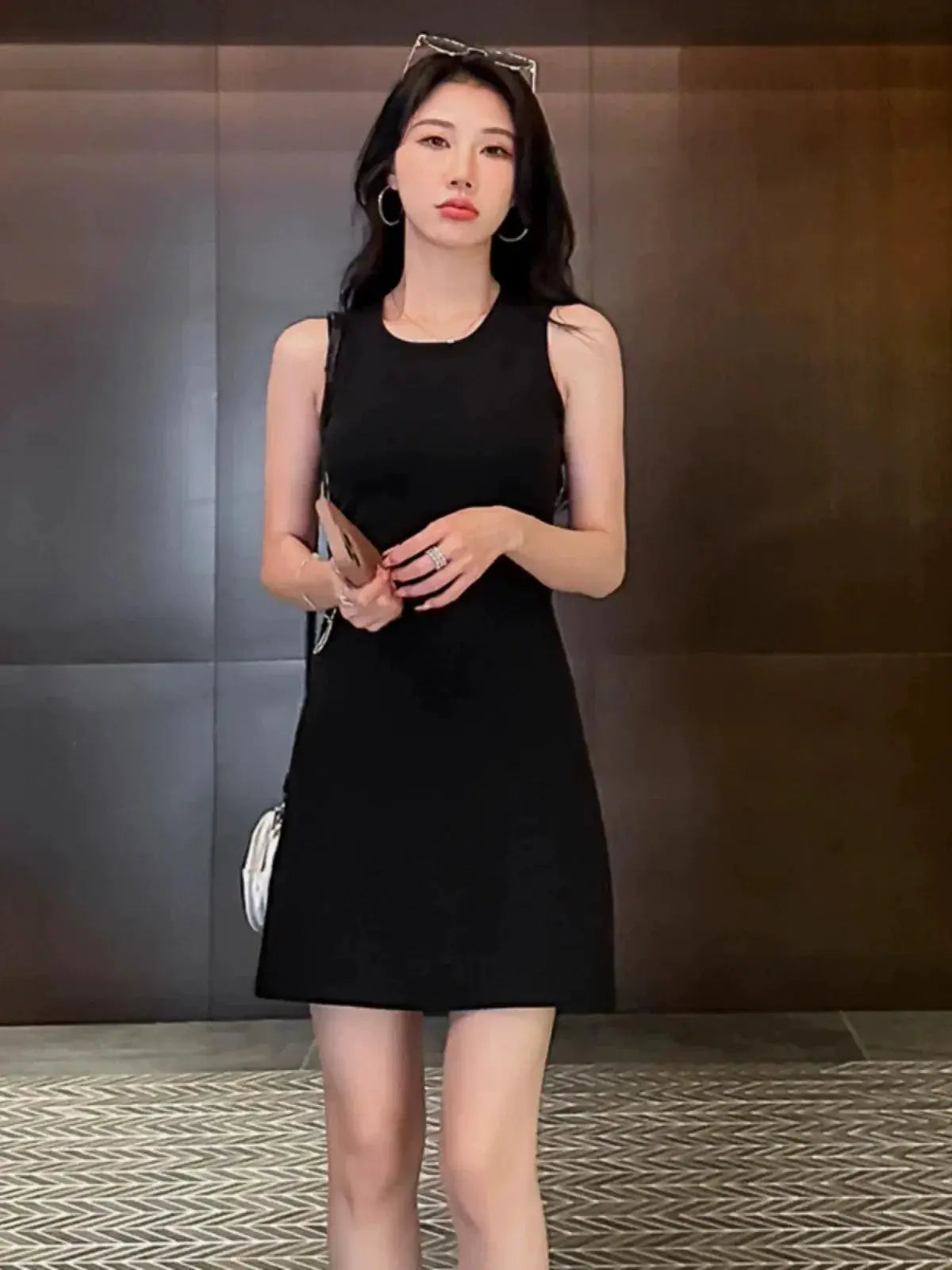 Summer Black Shift Dress Hepburn Style Chic Fashion