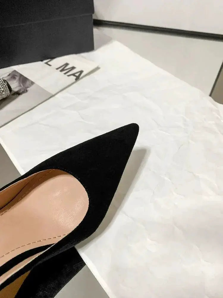 Lin Zilin Stiletto Heels Elegant Suede Strap Shoes For Women