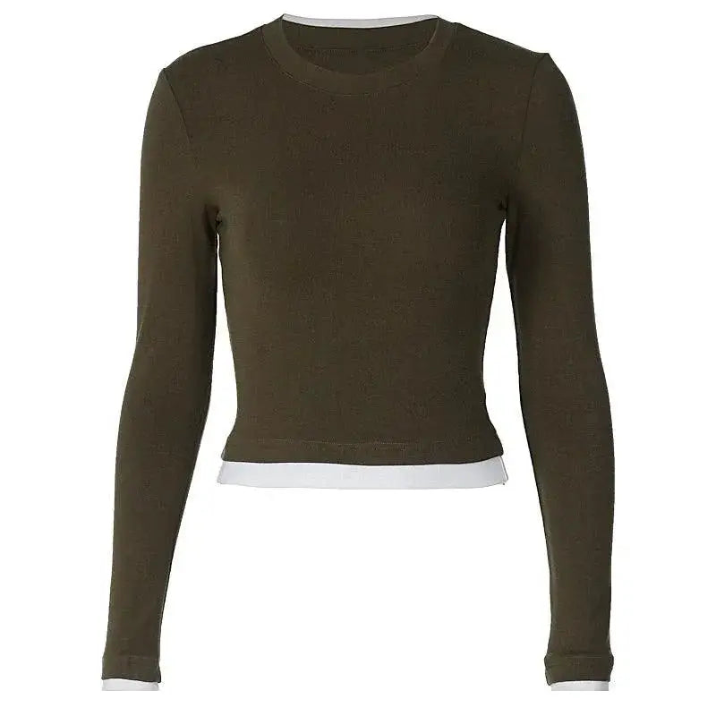 Shemoda Patchwork Long Sleeve T Shirt Fall Fashion Statement