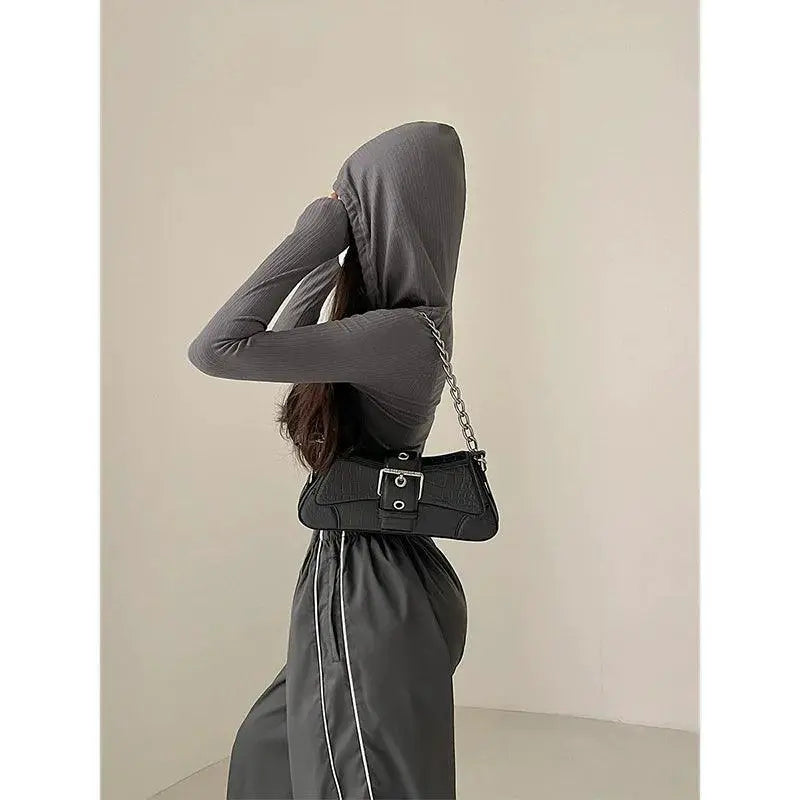 Hooded Crop Top Drawstring Fall Style Chic for Women