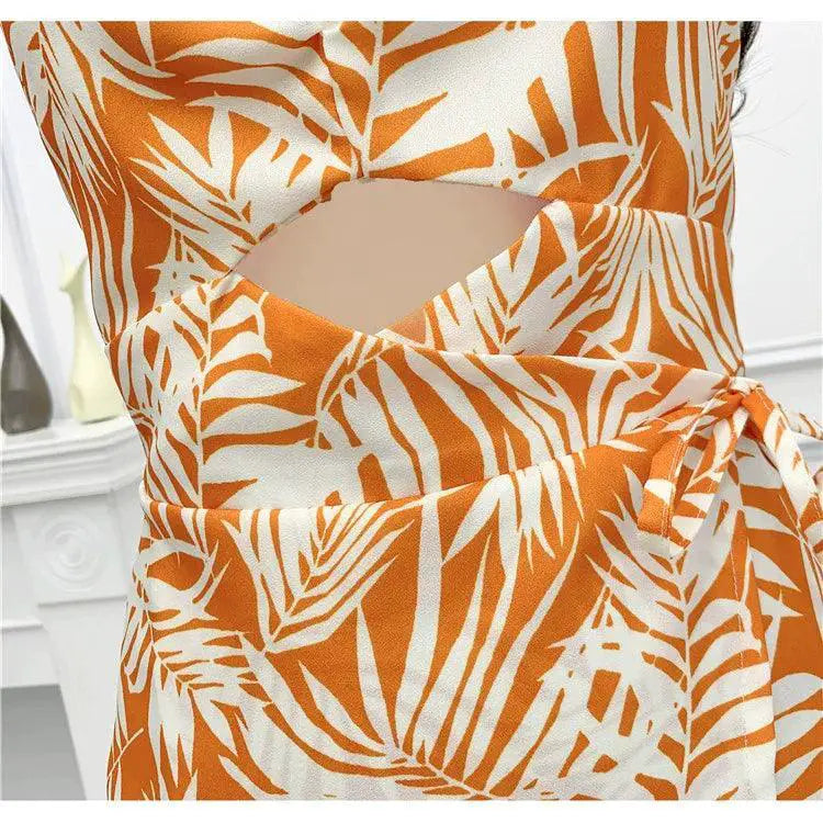 Hollow High Waist Tube Top Waist Cinching Womens Top