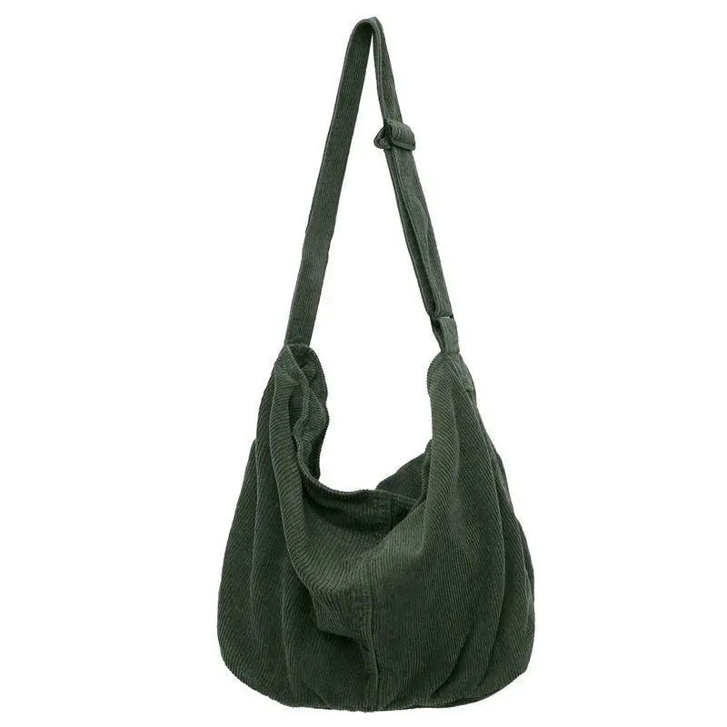 Casual Plaid Corduroy Crossbody Bag Womens Purse Everyday