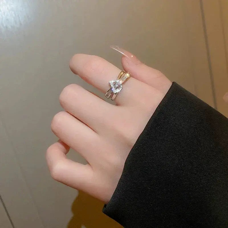 Letter D Open End Zircon Ring For Women 2024 Fashion Jewelry