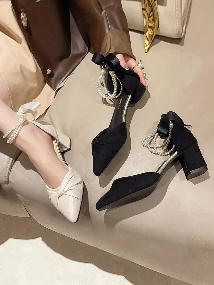 Enchanted Fairy Pearl Heels Whimsical Elegant Shoes