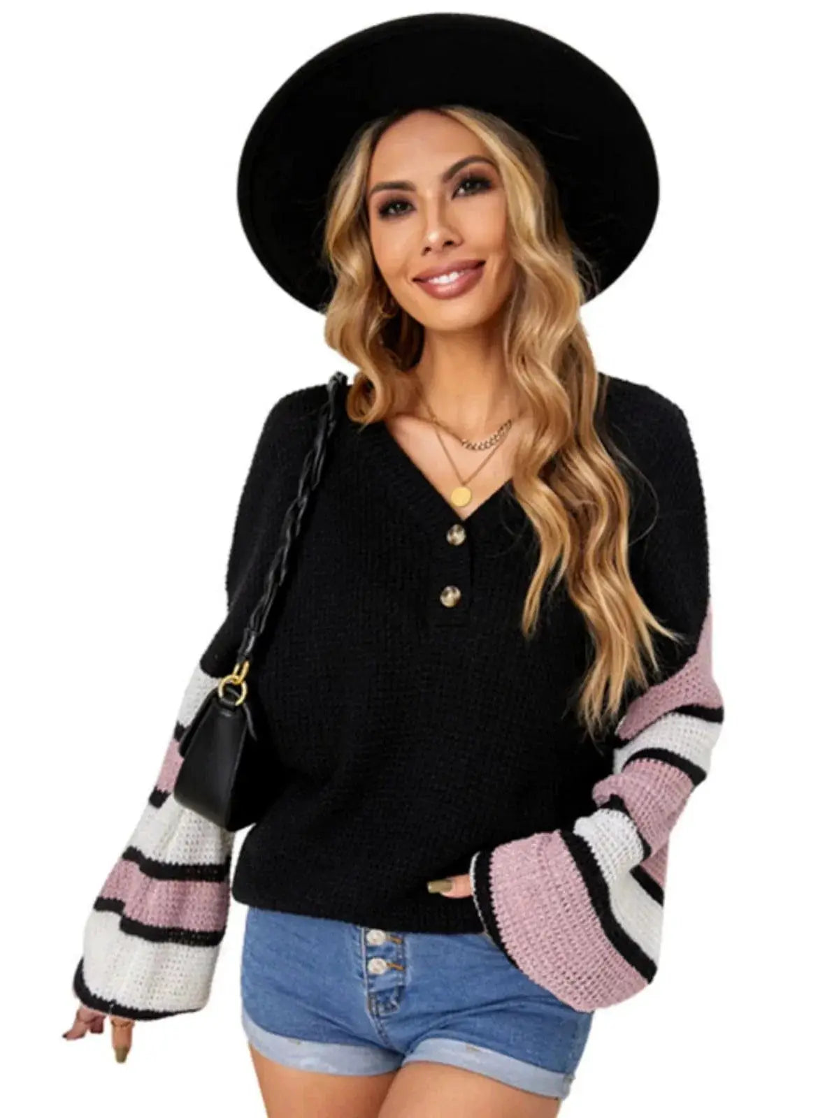 Fashion Loose Plus Size V Neck Sweater For Autumn Winter